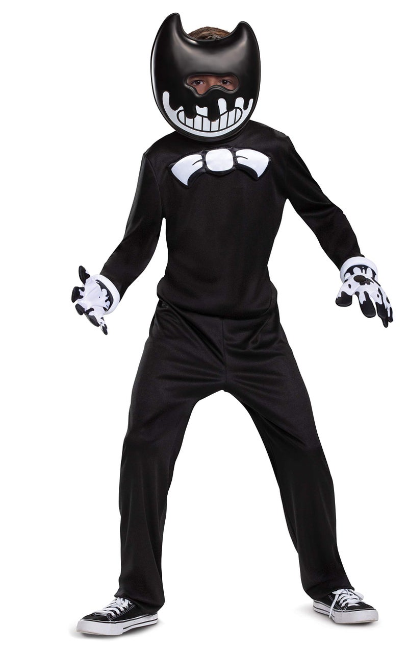 Disguise Ink Bendy Costume for Kids, Bendy and the Ink Machine Video Game Themed Character Jumpsuit, Classic Child Size Medium (7-8) - Image 1